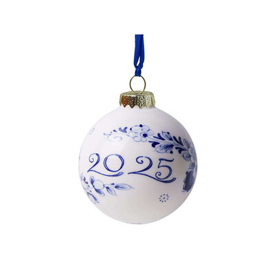 Heinen Delfts blauw Delft blue decorated Christmas ball 2025