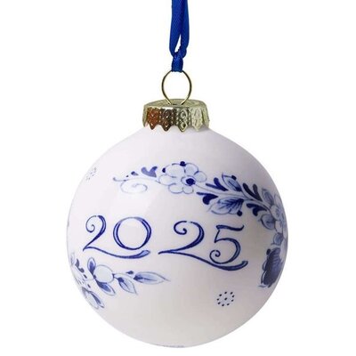 Heinen Delfts blauw Delft blue decorated Christmas ball 2025