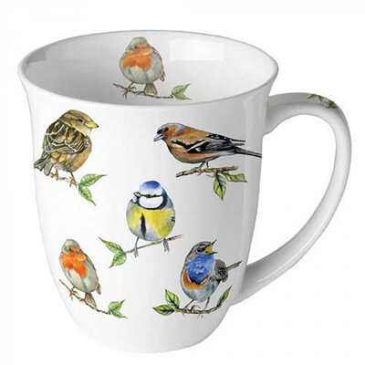 Typisch Hollands Mug - Porcelain - Dutch birds (tits and sparrows)