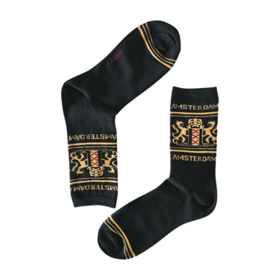 Holland sokken Men's socks - Black - Wapen van Amsterdam - size 41-46