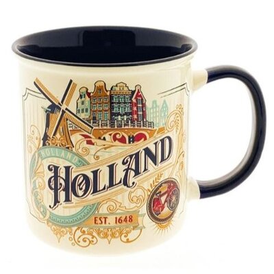 Matix Mug Vintage City Ornaments small Holland - White