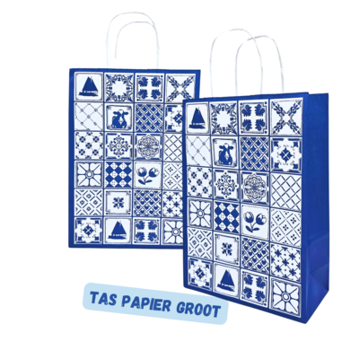 Typisch Hollands Paper gift bag Delft blue - Large