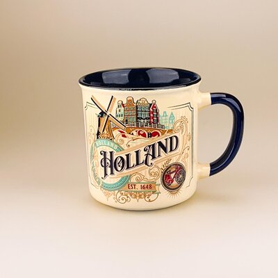 Matix Mug Vintage City Ornaments small Holland - White