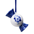 Heinen Delfts blauw Weihnachtsschmuck - Delfter Blau - Bonbon mit Blumenmuster