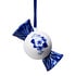 Heinen Delfts blauw Christmas ornament - Delft blue - Candy with flower motif