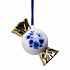 Heinen Delfts blauw Christmas ornament -Delft blue -Gold- Candy with flower motif