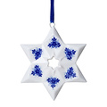 Heinen Delfts blauw Weihnachtsschmuck - Delfter Blau - Stern mit Blumen