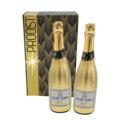 Typisch Hollands Nieuwjaars-Relatiegeschenk - Cava in gouden fles - set van twee in luxe geschenkdoos