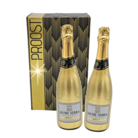 Typisch Hollands Kerst-Relatiegeschenk - Cava in gouden fles - set van twee in luxe geschenkdoos