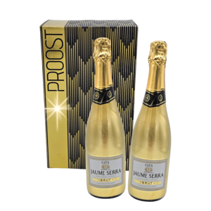 Typisch Hollands Christmas Gift - Cava in a gold bottle - set of two in a luxury gift box