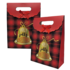 Typisch Hollands Geschenktüte aus Pappe – Weihnachten – Rot mit goldener Weihnachtsglocke