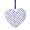 Heinen Delfts blauw Christmas ornament - Delft blue - Heart dots