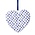 Heinen Delfts blauw Christmas ornament - Delft blue - Heart dots