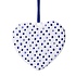Heinen Delfts blauw Christmas ornament - Delft blue - Heart dots