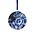 Heinen Delfts blauw Christmas ornament - pendant round - Delft blue flower