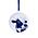 Heinen Delfts blauw Kerstornament - hanger rond - Delftsblauwe Koe