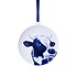 Heinen Delfts blauw Christmas ornament - round pendant - Delft Blue Cow