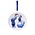 Heinen Delfts blauw Christmas ornament - pendant round - Kissing couple with Santa hat