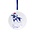 Heinen Delfts blauw Kerstornament - hanger rond -  Koe met kerstmuts