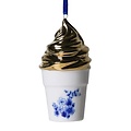 Heinen Delfts blauw Christmas ornament - Delft blue - Gold - Soft ice cream in a tub