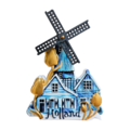 Typisch Hollands Magnet Holland - Mühle (rotierend) - Blau-Gold
