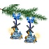 Typisch Hollands Weihnachtsschmuck in Form einer Windmühle – Blau-Gold – 2er-Set