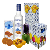 typisch-hollands-geschenkpakket Gift box 2 tiers - Sweet Dutch treats - Clogs and Tulip