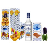 typisch-hollands-geschenkpakket Geschenkdoos 2 traps - Zoete Hollandse lekkernijen - Klompen en Tulp
