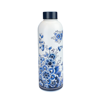 Matix Waterfles (isoleerfles) Delfts blauw - Bloemen