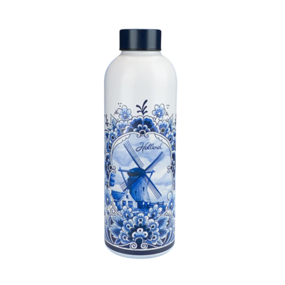 Matix Wasserflasche (Isolierflasche) Delfter Blau - Mühle - Holland