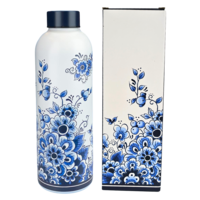 Matix Wasserflasche (Isolierflasche) Delfter Blau - Blumen