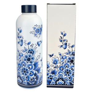 Matix Water bottle (insulated bottle) Delft blue - Flowers