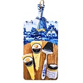 Typisch Hollands Kaasgeschenk - Houten kaasplank - Delfts blauw - Groot