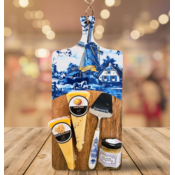 Ter Steege souvenirs Kaasgeschenk - Houten kaasplank - Delfts blauw - Groot