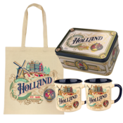 Typisch Hollands Holland-Geschenkset – Spekulatius in Dose, Becher und Beutel in luxuriöser Geschenkbox