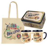Typisch Hollands Holland cadeauset - Speculaas in blik ,mokken en tas  in luxe geschenkdoos