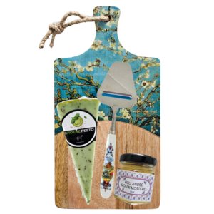 Typisch Hollands Käsegeschenk - Käsebrett aus Holz - Mandelblüte - Vincent van Gogh