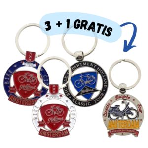 Typisch Hollands Set of 4 Keychains - Amsterdam (3+1 FREE)