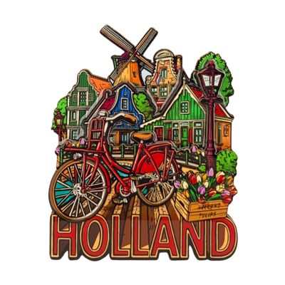 Typisch Hollands XL-Magnet - Holland - Stadtstimmung - Rotes Fahrrad