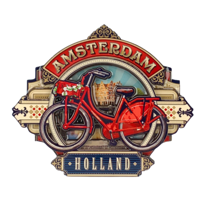 Typisch Hollands XL Magneet Fiets - Amsterdam - Victoriaanse decoratie