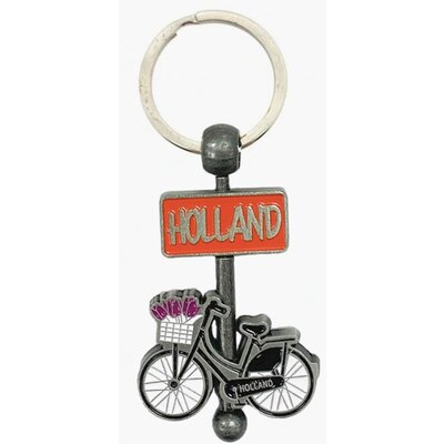 Matix Keyring (spinner) Bicycle - Pewter color - Holland