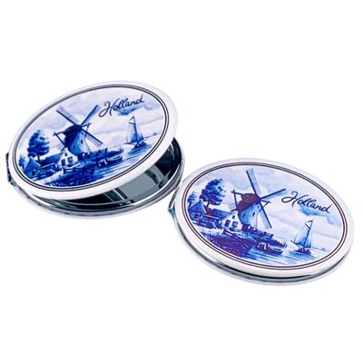 Typisch Hollands Mirror box Holland - Delft blue Mill landscape