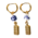 Typisch Hollands Earrings Delft blue bead with gold canal house charm