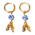 Heinen Delfts blauw Ohrringe aus Delfter blauer Perle mit Anhänger, goldene Holzschuhe