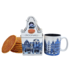 Typisch Hollands Geschenkset mit Delfter-Blau-Tasse und Stroopwafelhaus.
