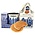 Typisch Hollands Geschenkset mit Delfter-Blau-Tasse und Stroopwafelhaus.