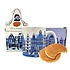 Typisch Hollands Geschenkset mit Delfter-Blau-Tasse und Stroopwafelhaus.