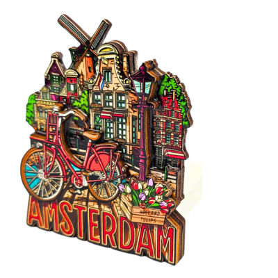 Typisch Hollands Magnet Amsterdam - Holland - City vibes - Red bike