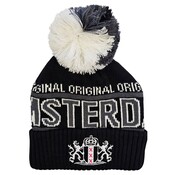 Robin Ruth Fashion Short Hat Amsterdam with Ball - Black - White and gray