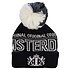Robin Ruth Fashion Short Hat Amsterdam with Ball - Black - White and gray